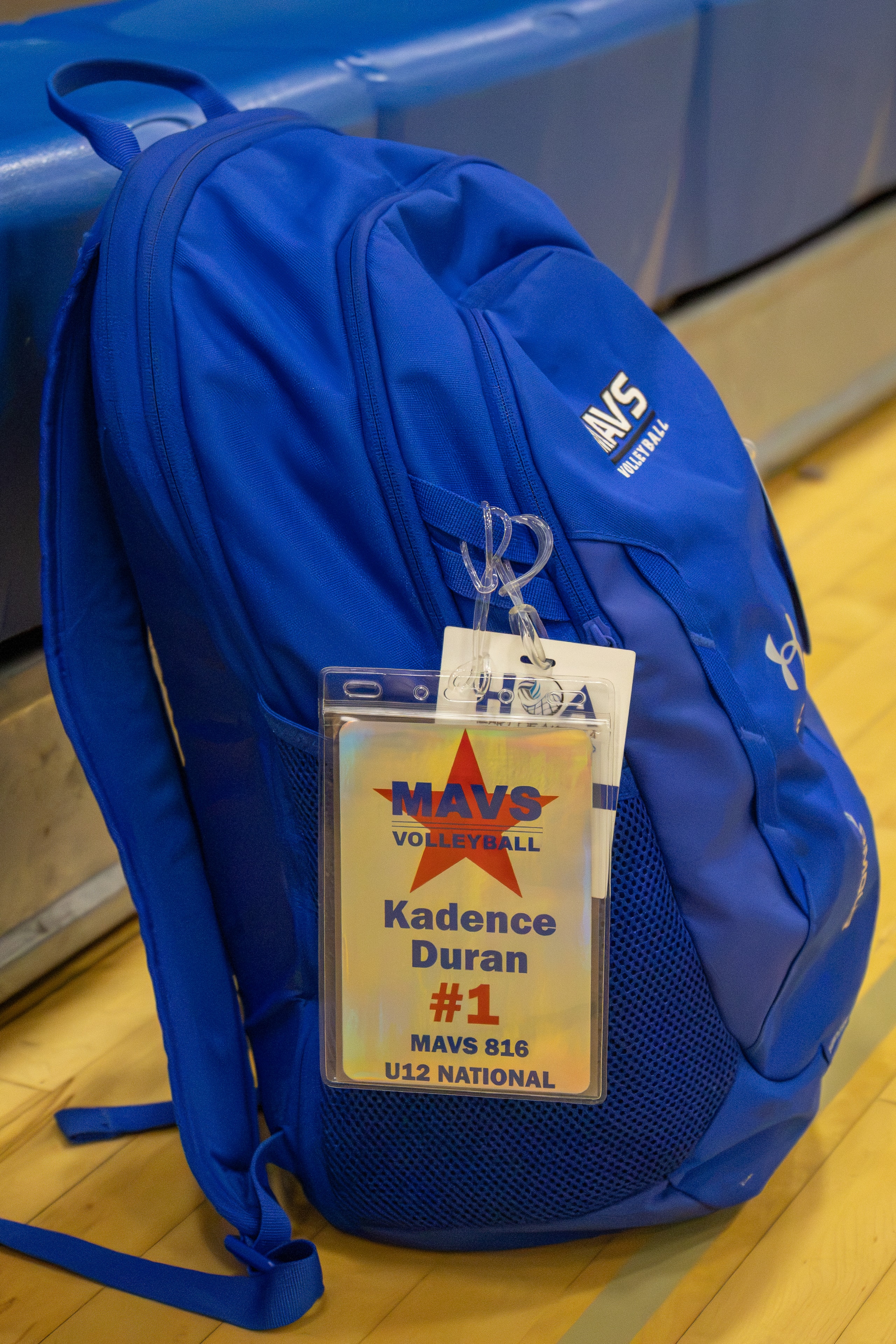 Mavericks Holographic volleyball bag tag design
